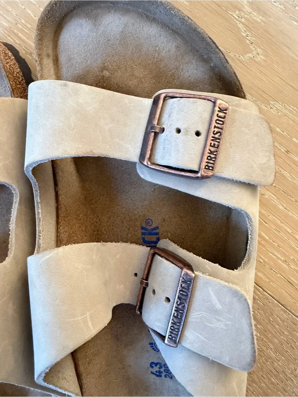 Birkenstock Arizona Two-Strap Sandals in Beige